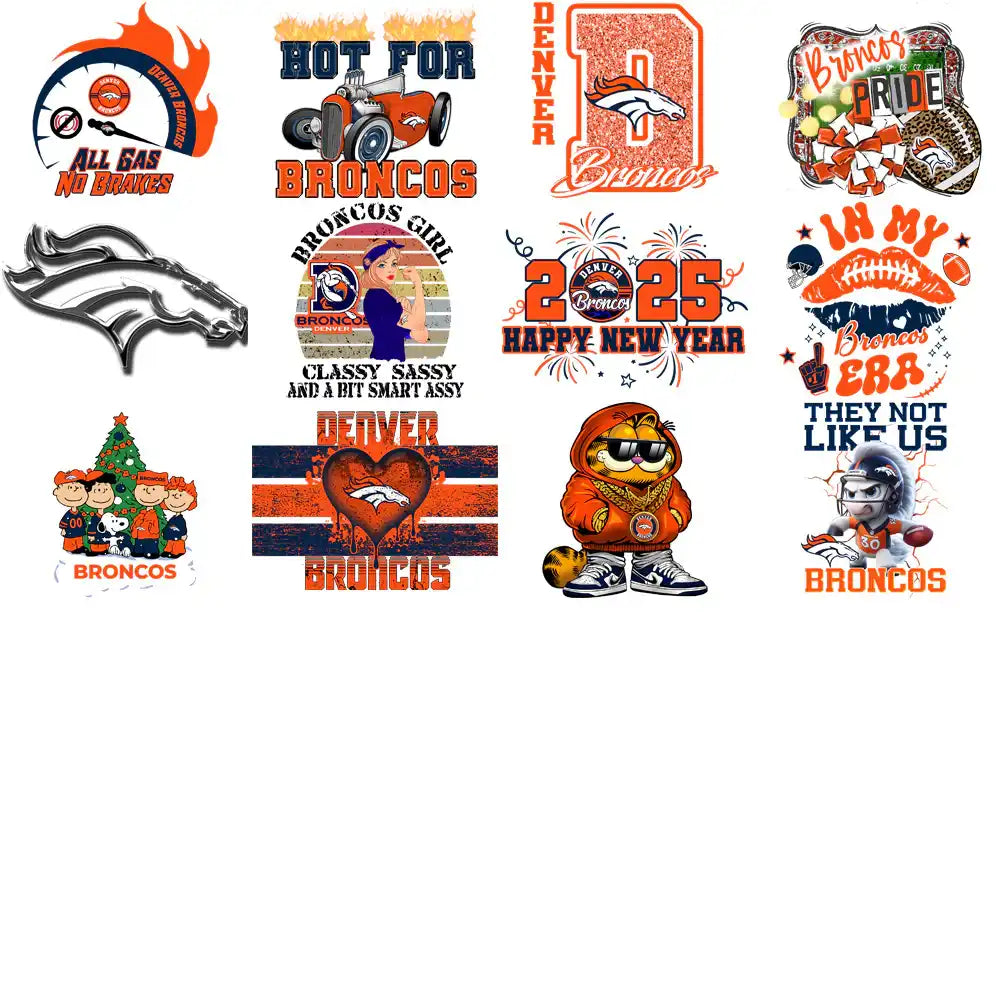 48 Denver Broncos V4 Football Designs Bundle PNG