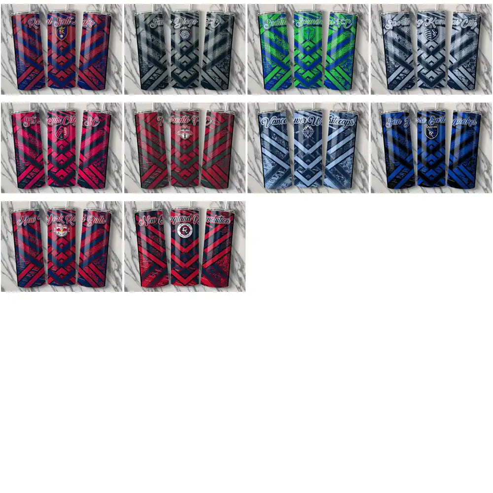 30 Soccer USA Teams Glitter Stripe Tumbler Wrap Bundle JPG