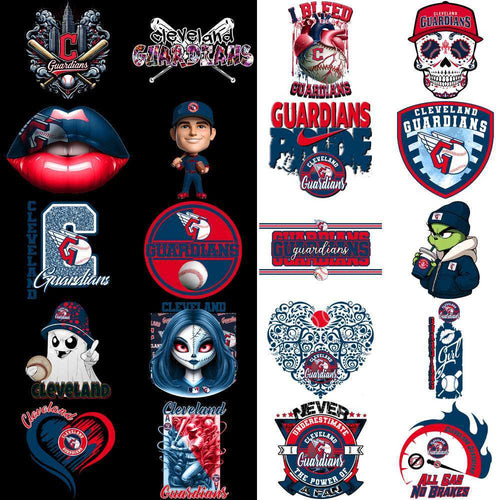 63 Cleveland Guardians Baseball Designs Bundle PNG