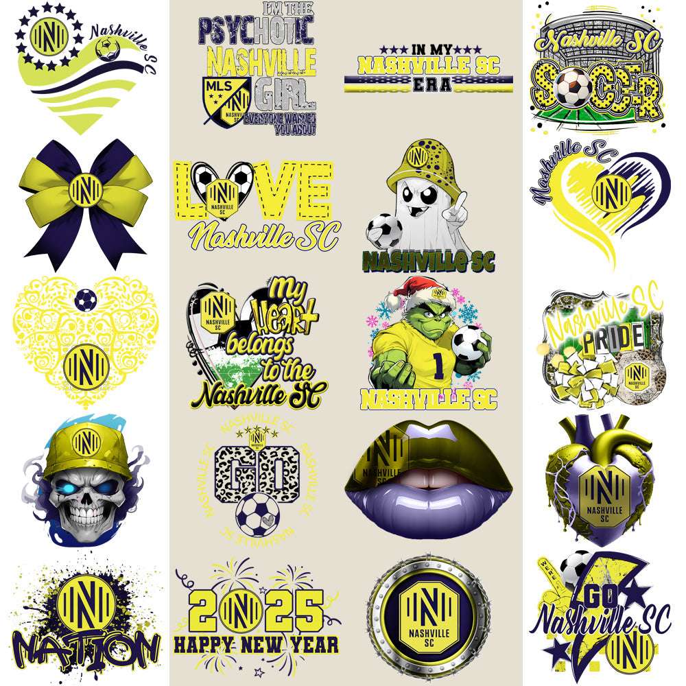 21 Nashville SC Soccer Designs Bundle PNG