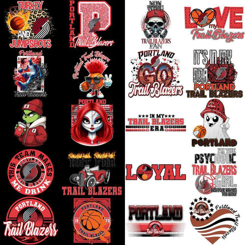 52 Portland Trail Blazers Basketball Designs Bundle PNG