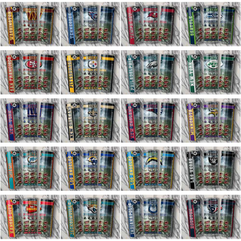32 Football Teams Lottery Ticket Tumbler Wrap Bundle JPG