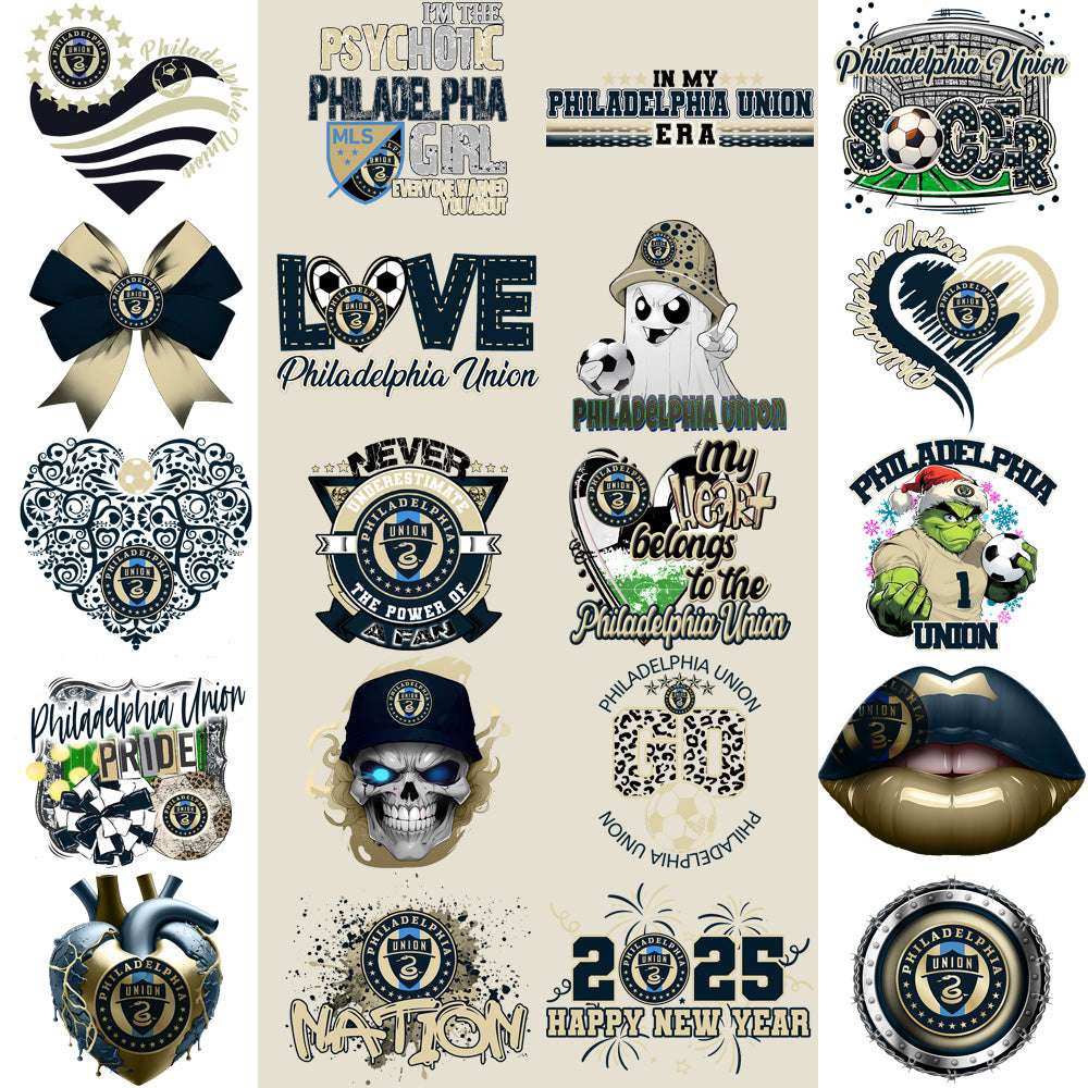 22 Philadelphia Union Soccer Designs Bundle PNG