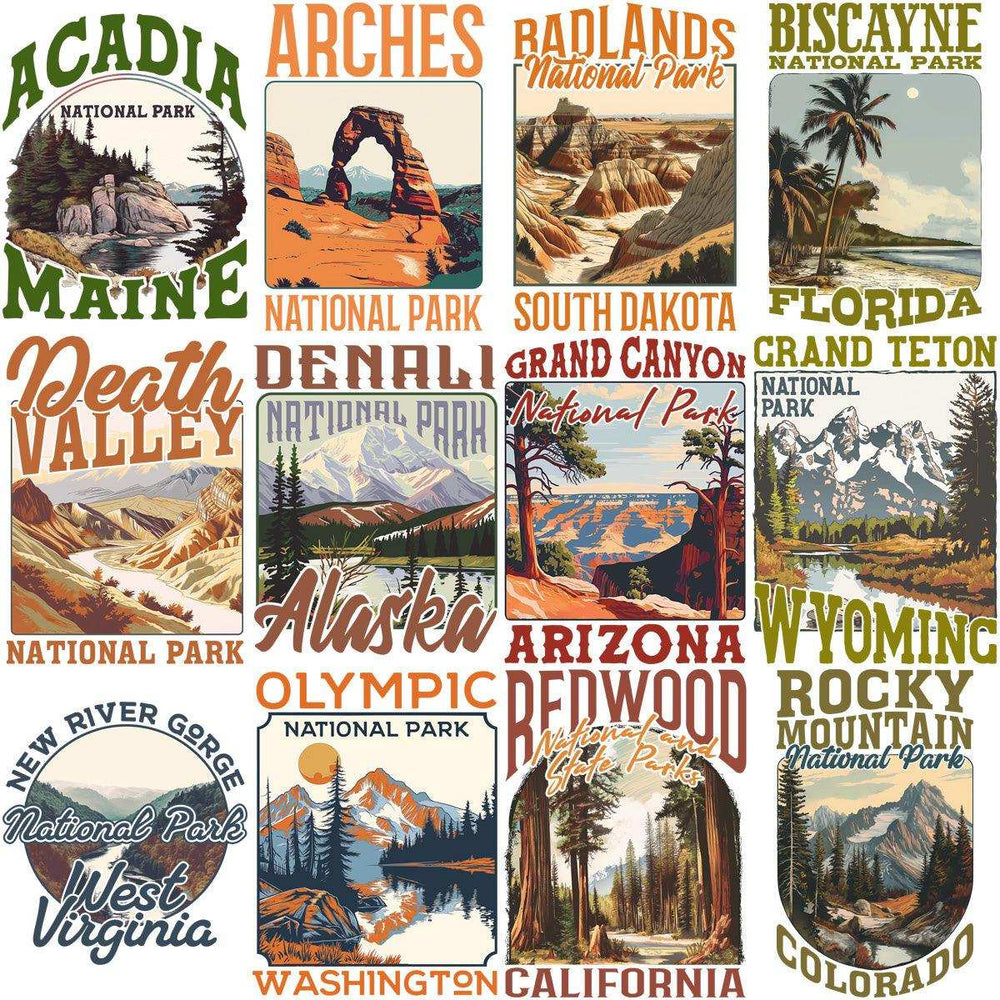 15 USA National Parks Designs Bundle PNG