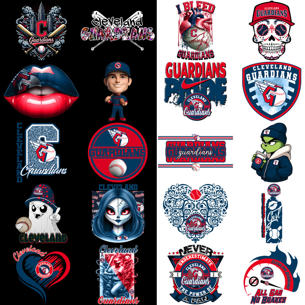 63 Cleveland Guardians Baseball Designs Bundle PNG