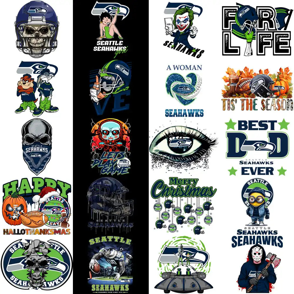 48 Seattle Seahawks V1 Football Designs Bundle PNG