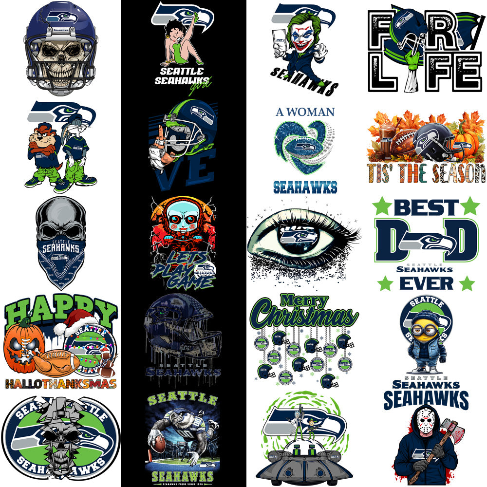 48 Seattle Seahawks V1 Football Designs Bundle PNG