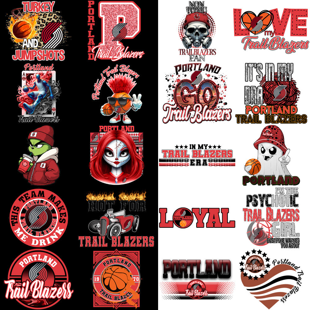 52 Portland Trail Blazers Basketball Designs Bundle PNG