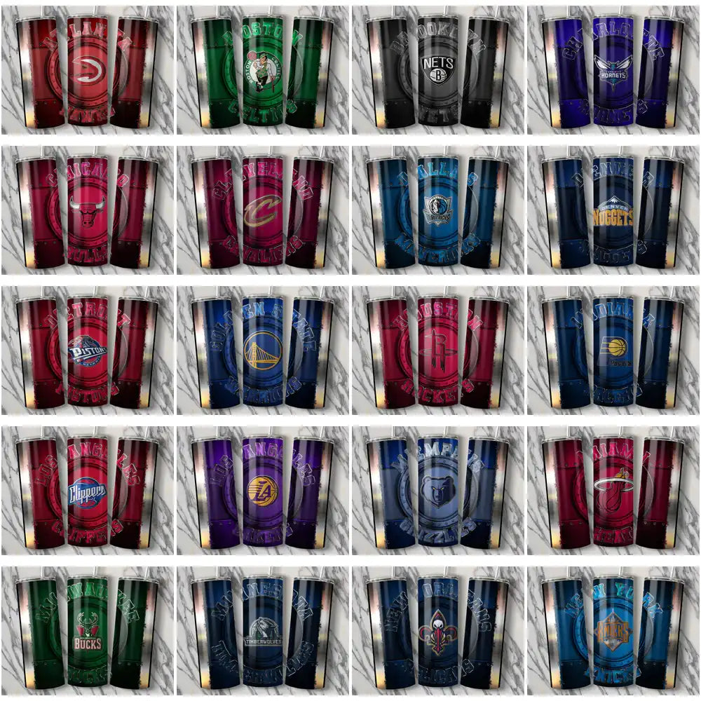 30 Basketball Teams Metal Tumbler Wrap Bundle JPG