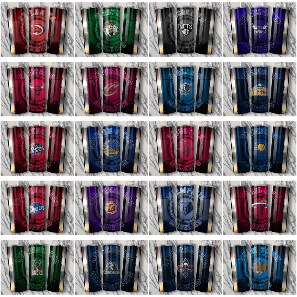 30 Basketball Teams Metal Tumbler Wrap Bundle JPG