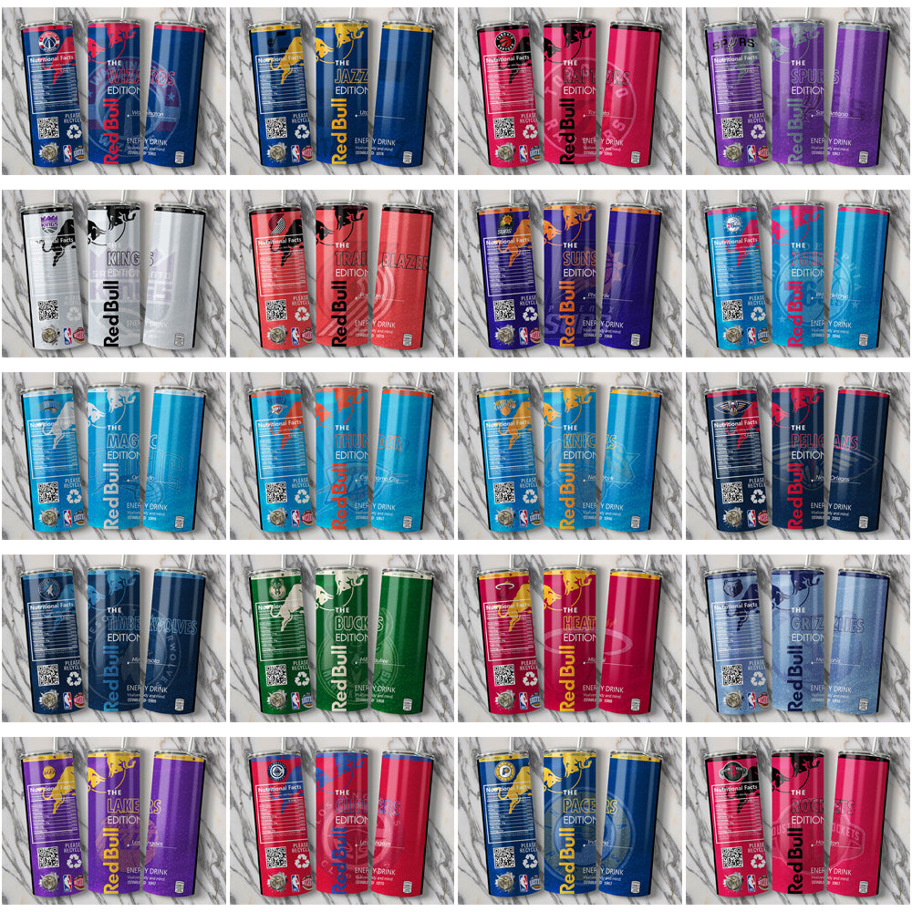 30 Basketball Teams Red Bull Tumbler Wrap Bundle JPG