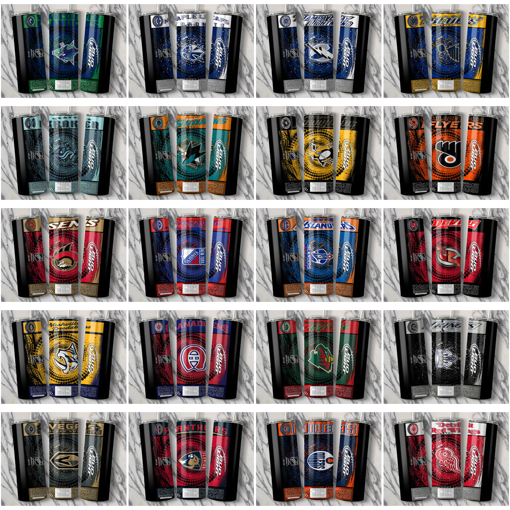 32 Ice Hockey Teams Bud V3 Square Tumbler Wrap Bundle JPG