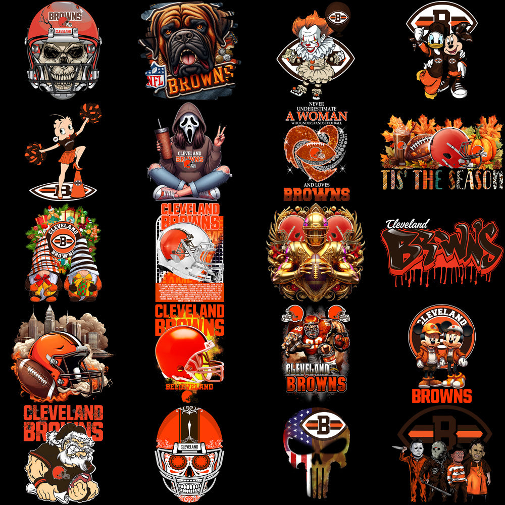 49 Cleveland Browns V1 Football Designs Bundle PNG