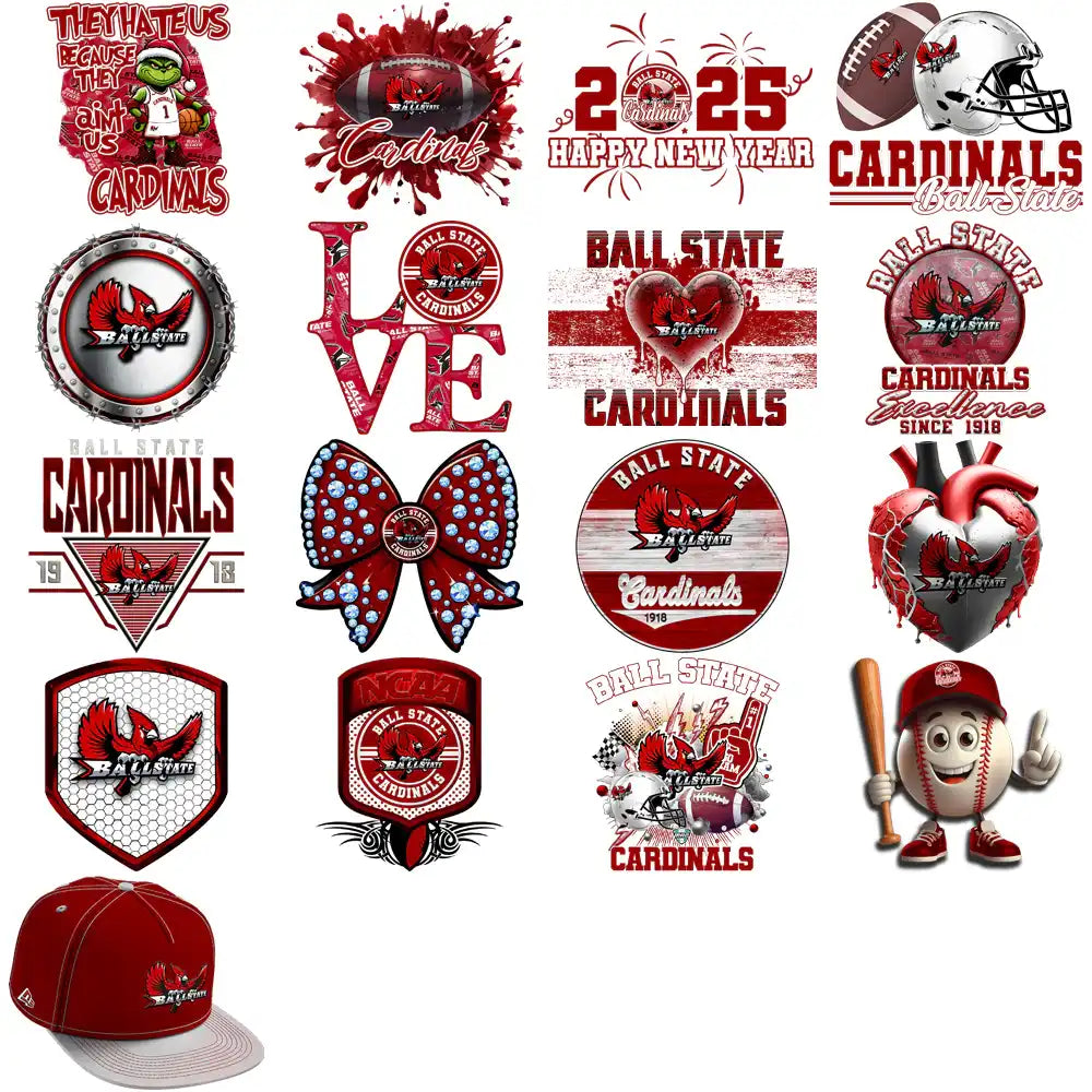 34 Ball State Cardinals Designs Bundle PNG