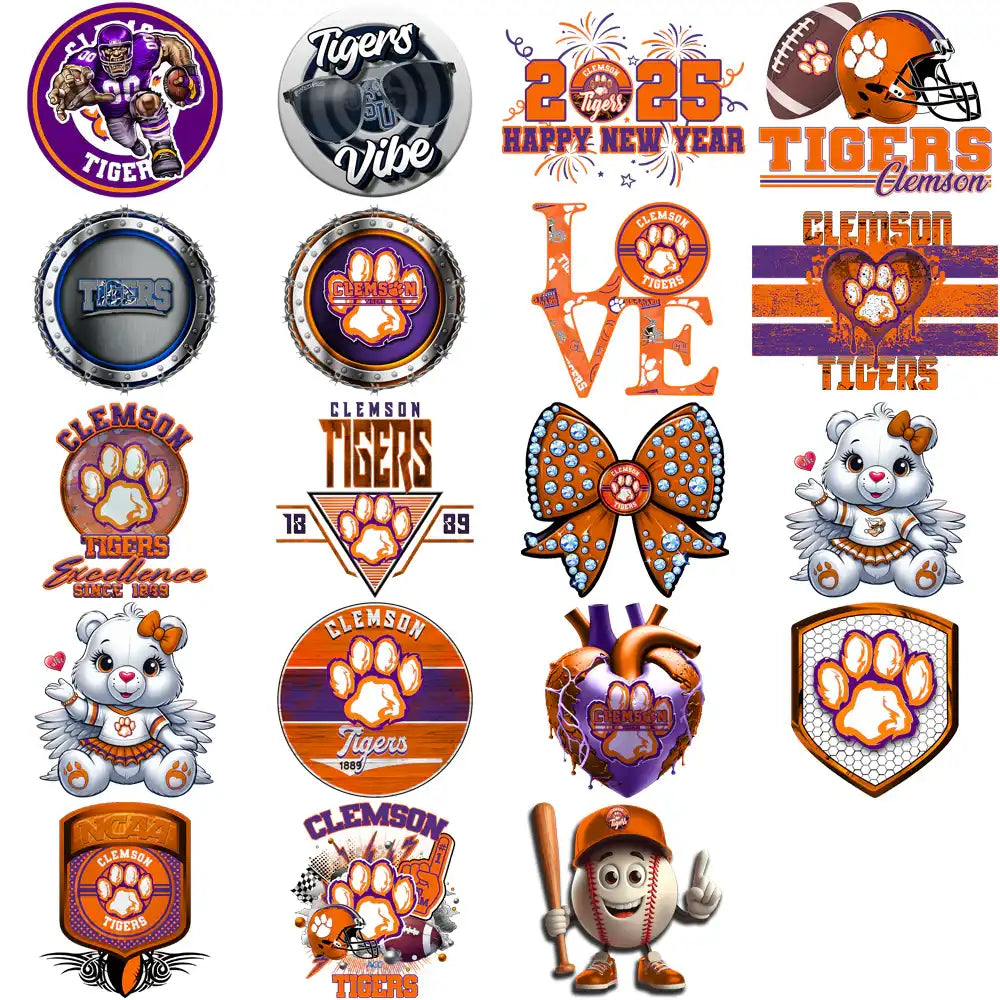 97 Clemson Tigers Designs Bundle PNG