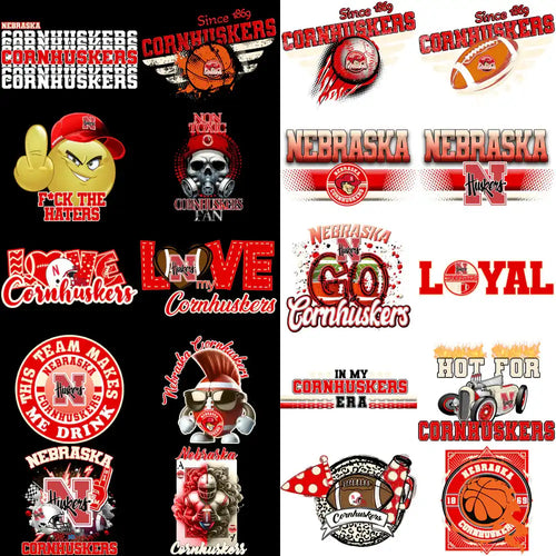 72 Nebraska Cornhuskers Designs Bundle PNG