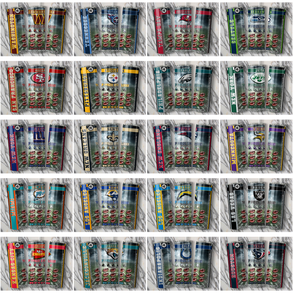 32 Football Teams Lottery Ticket Tumbler Wrap Bundle JPG