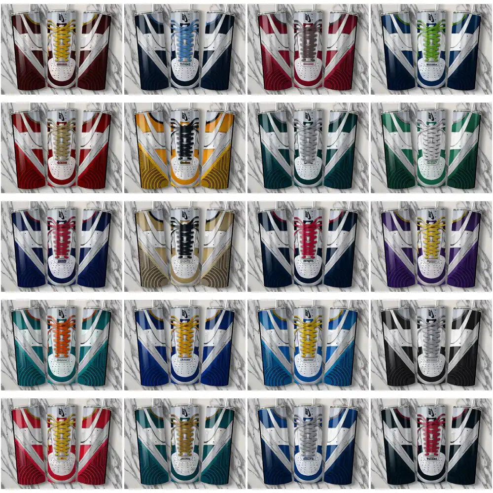 33 Football Teams Nike AF1 Laces Tumbler Wrap Bundle JPG