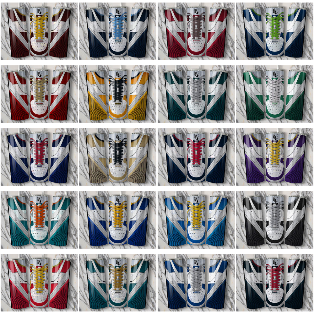 33 Football Teams Nike AF1 Laces Tumbler Wrap Bundle JPG