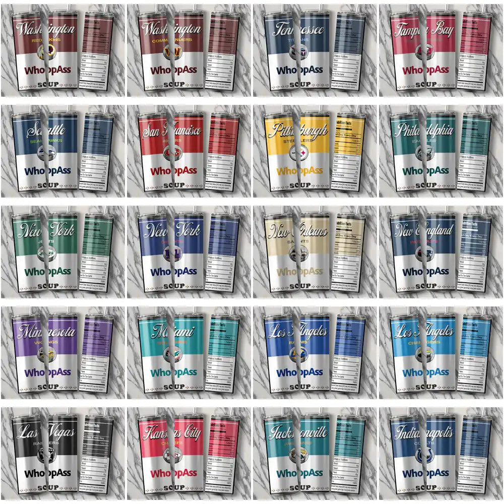 34 Football Teams Soup Can Tumbler Wrap Bundle JPG