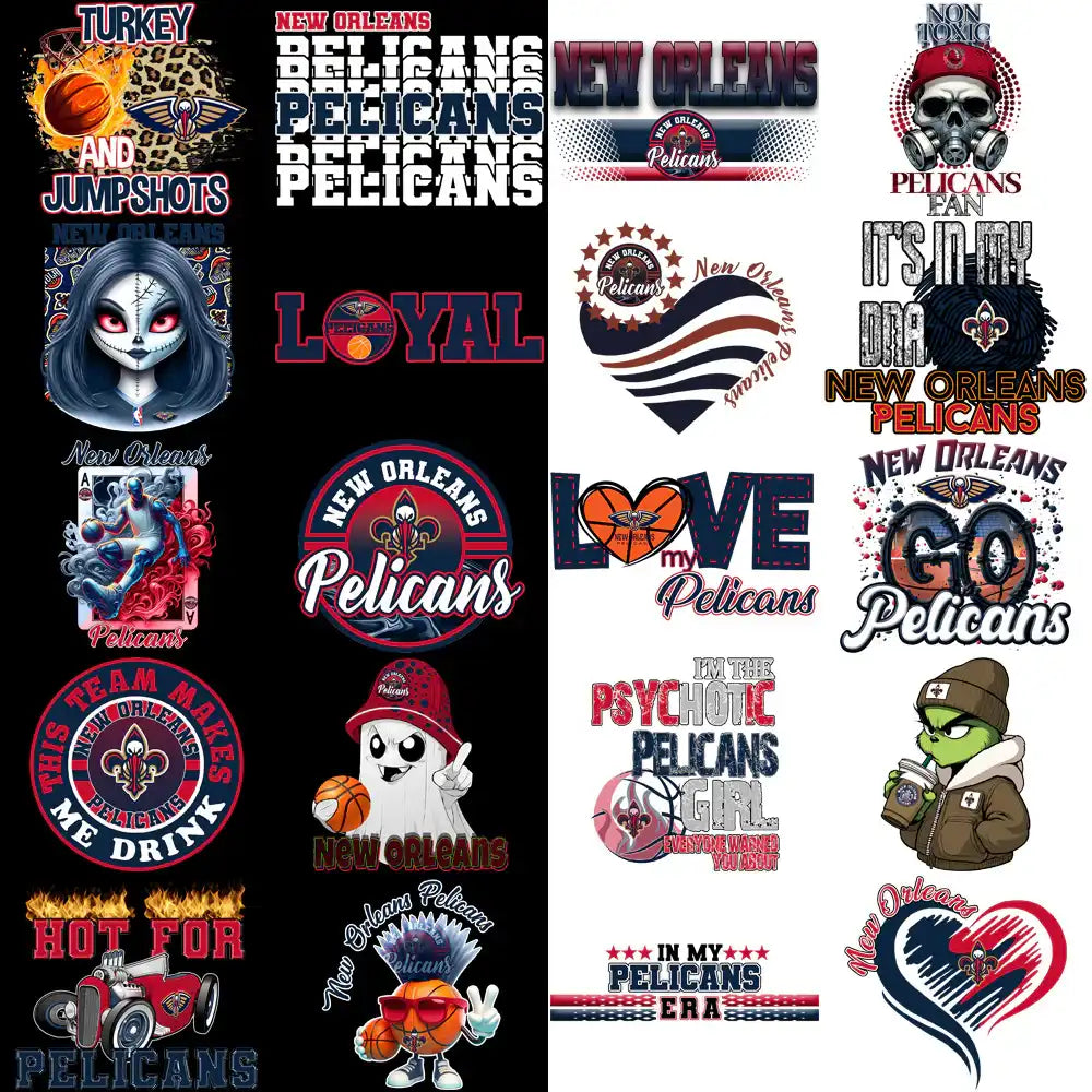55 New Orleans Pelicans Basketball Designs Bundle PNG
