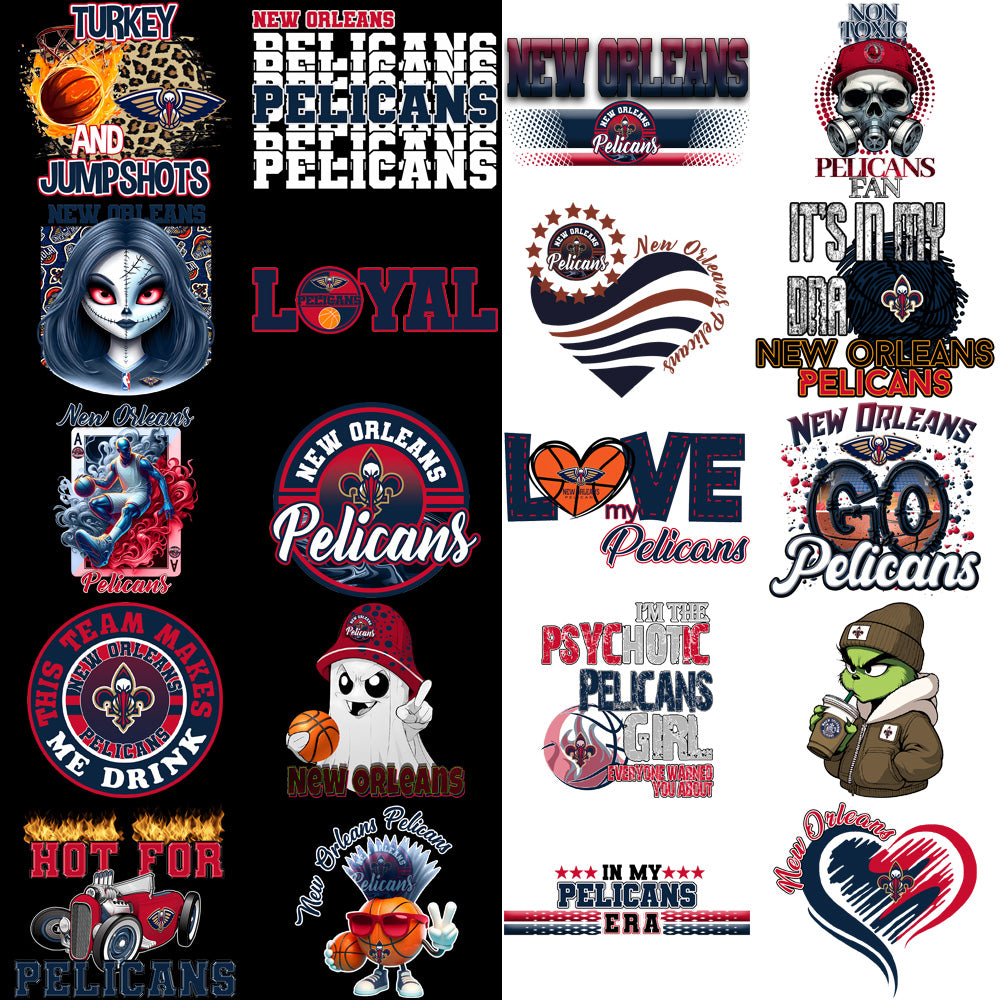 55 New Orleans Pelicans Basketball Designs Bundle PNG