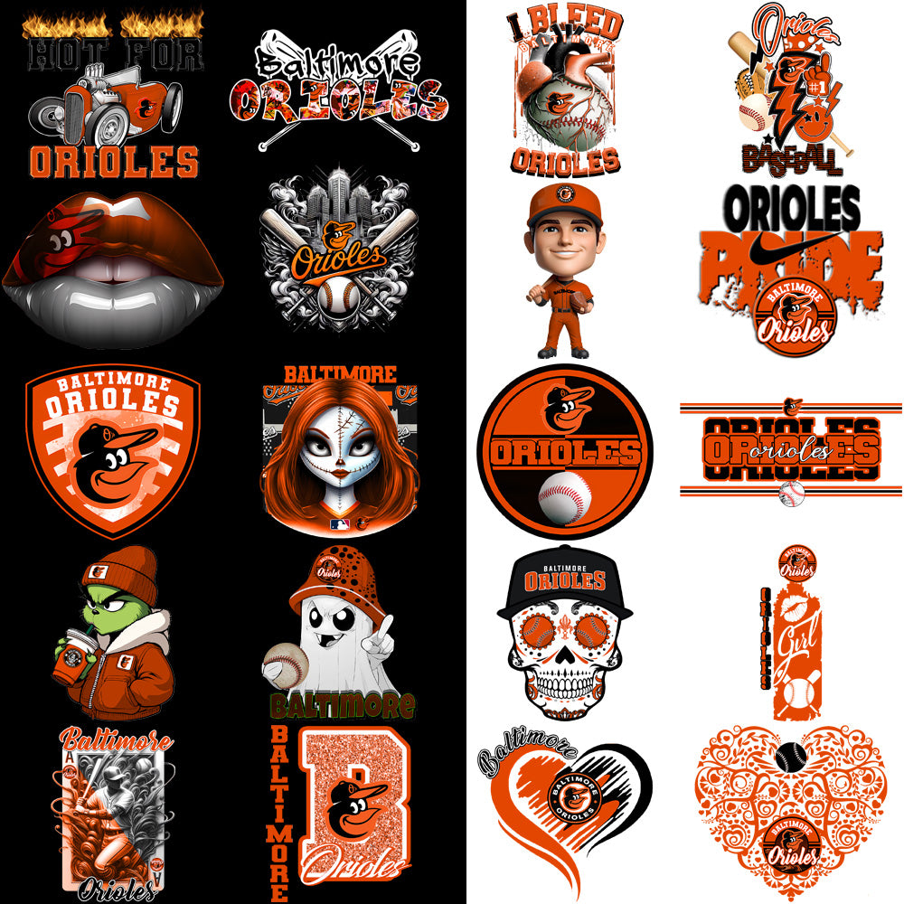 67 Baltimore Orioles Baseball Designs Bundle PNG