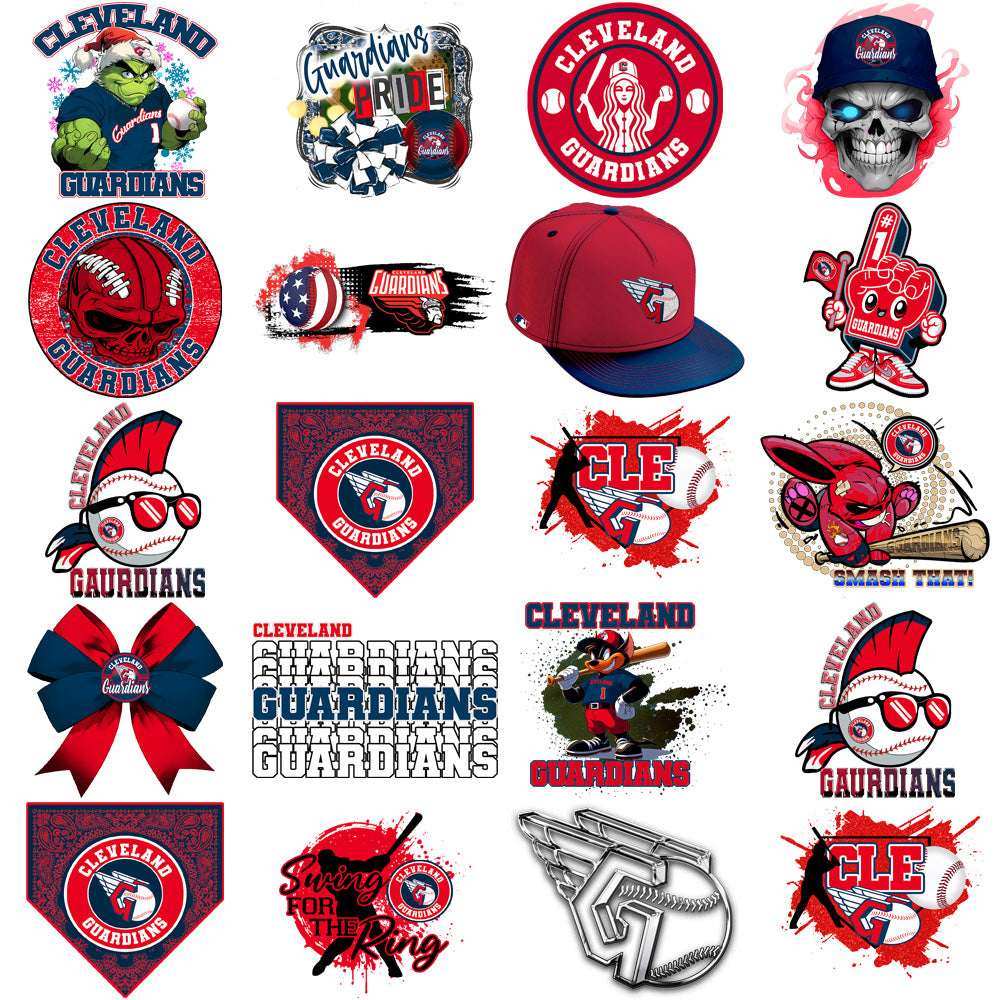 63 Cleveland Guardians Baseball Designs Bundle PNG