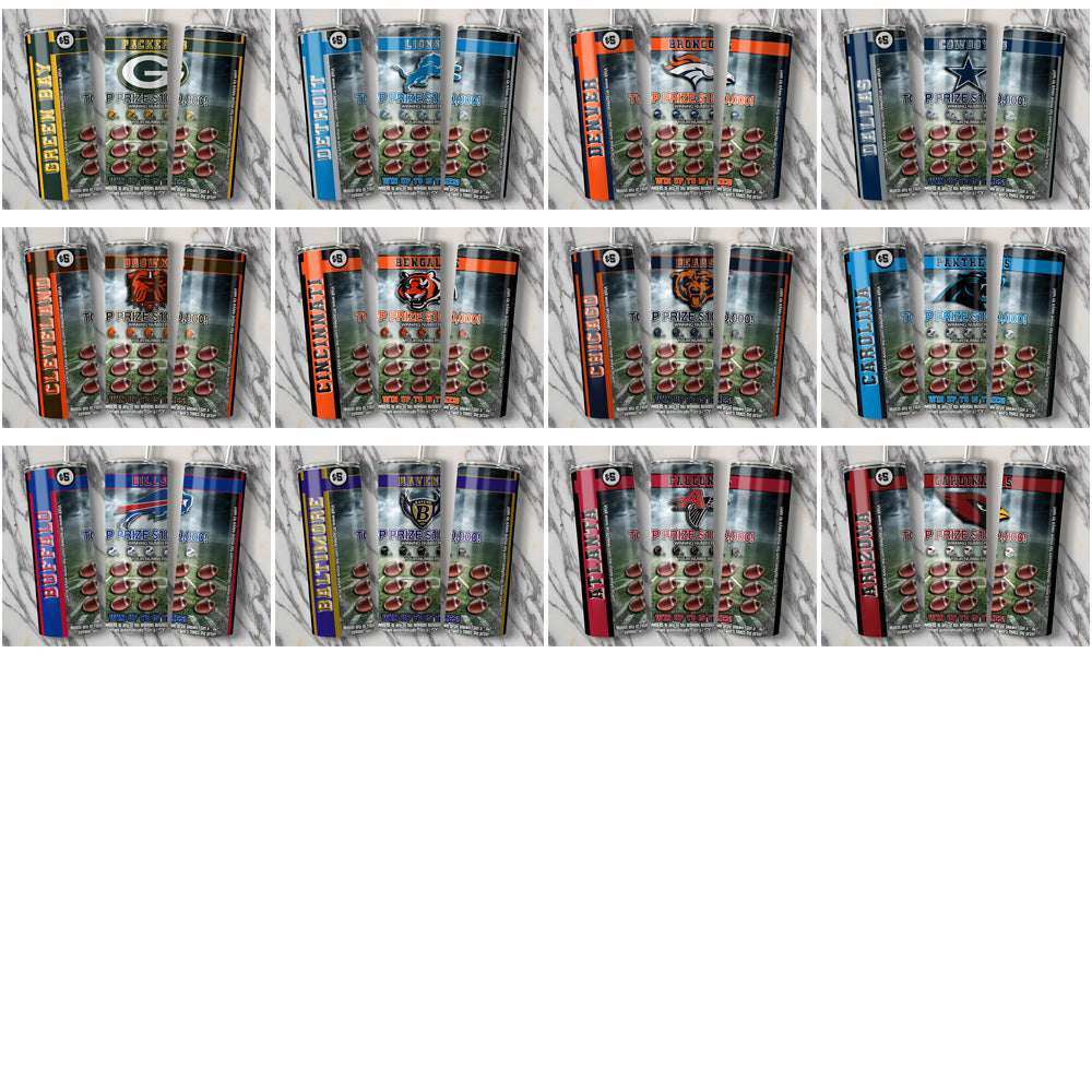32 Football Teams Lottery Ticket Tumbler Wrap Bundle JPG