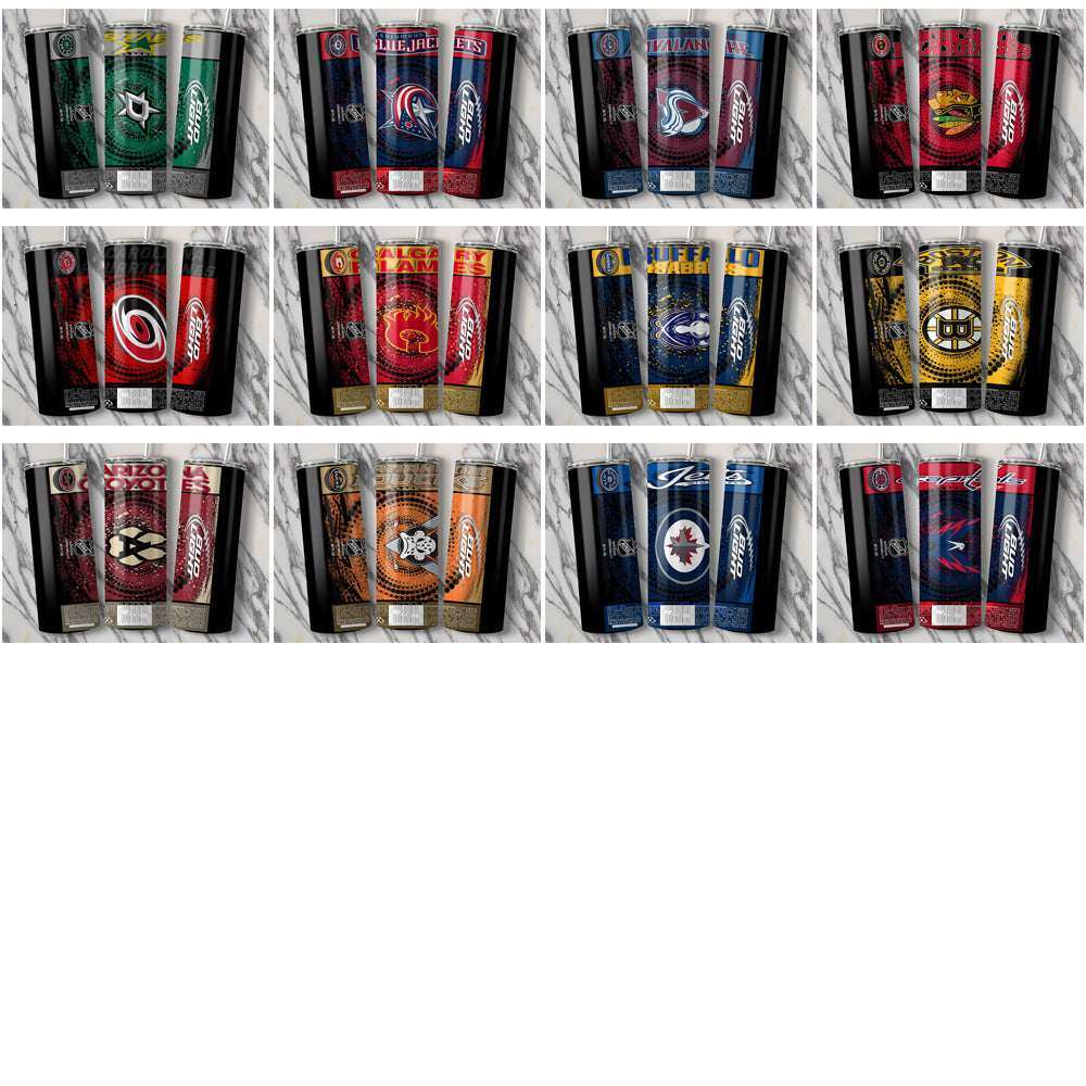 32 Ice Hockey Teams Bud V3 Square Tumbler Wrap Bundle JPG