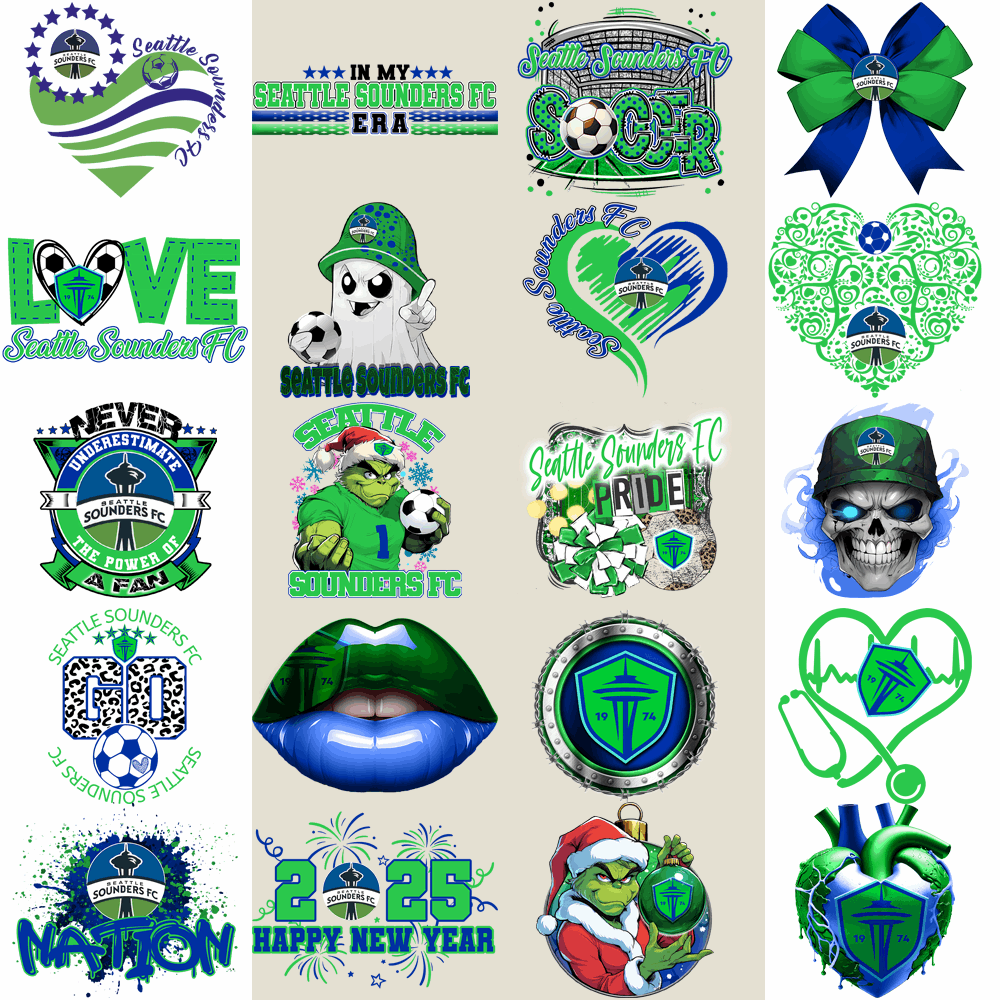19 Seattle Sounders FC Soccer Designs Bundle PNG