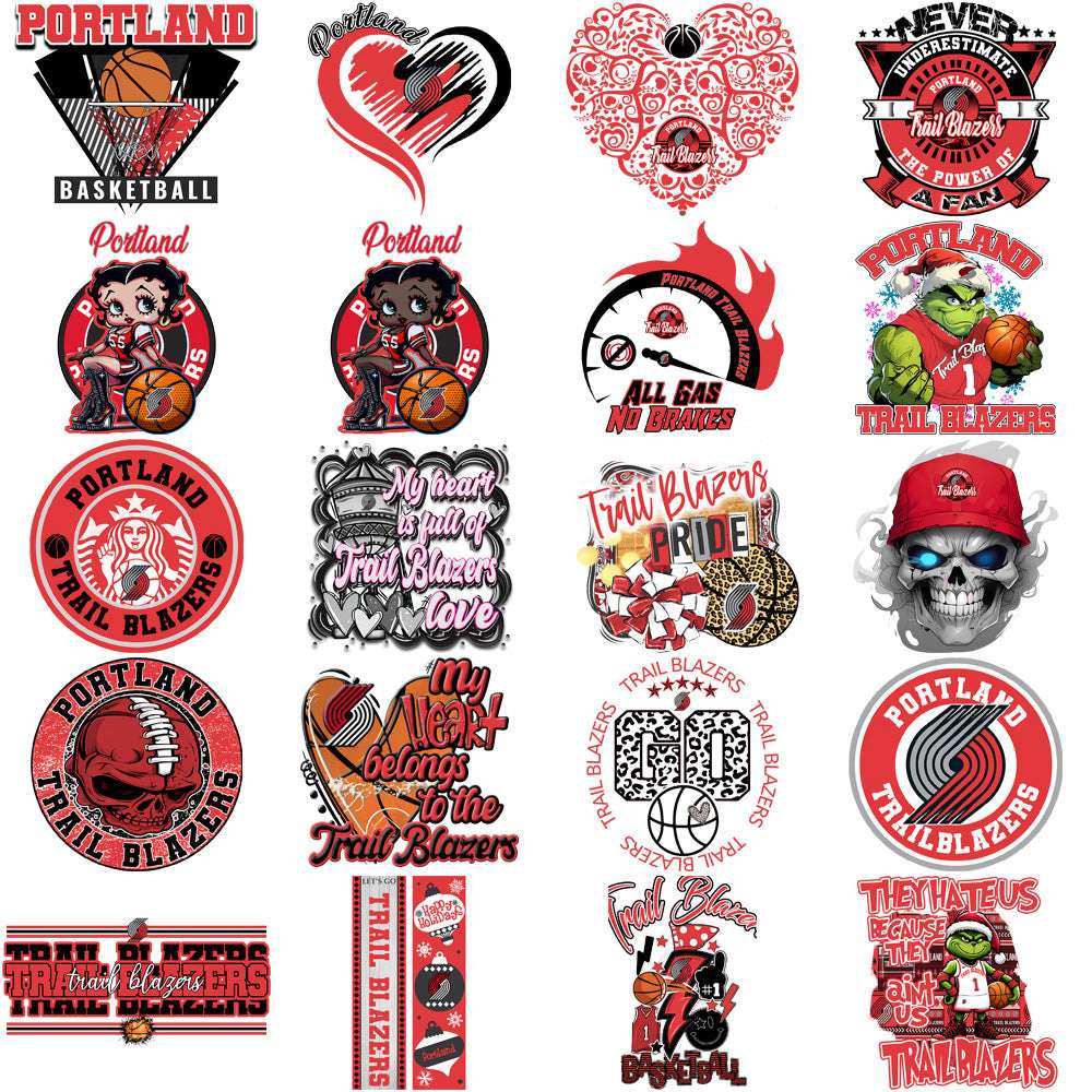 52 Portland Trail Blazers Basketball Designs Bundle PNG