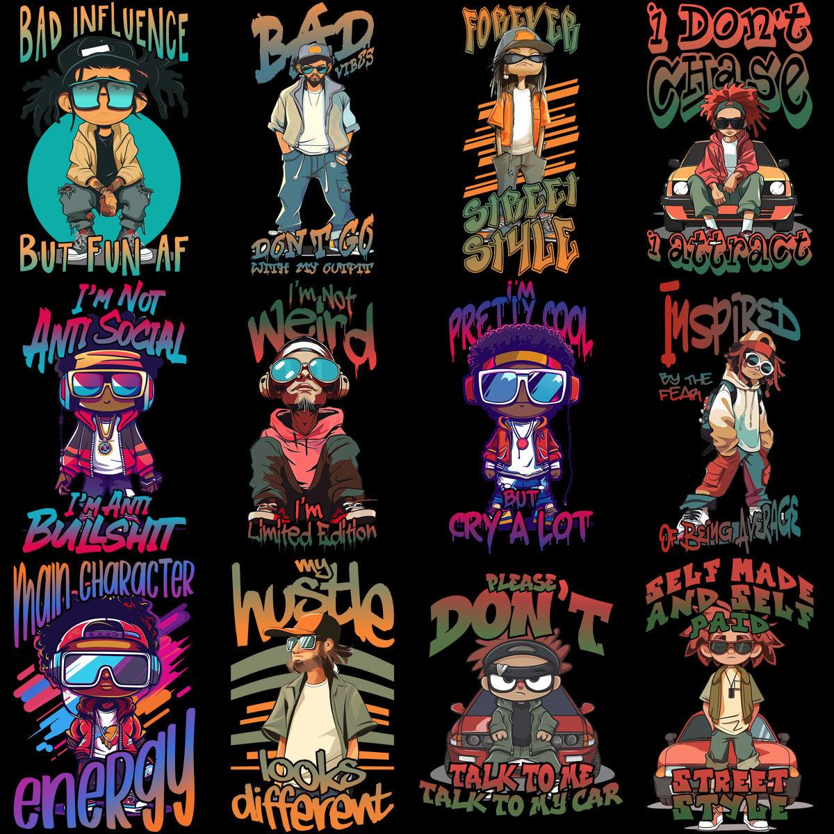 15 Street Boys Style Designs Bundle PNG