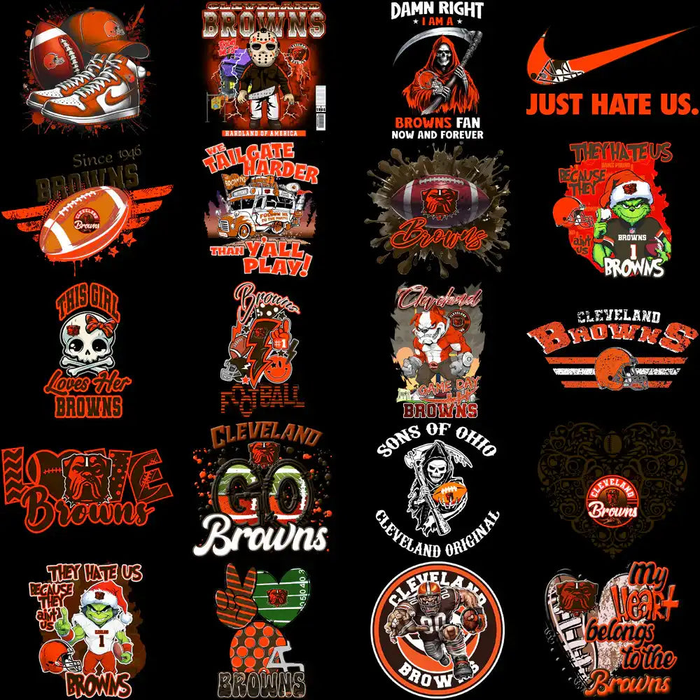 49 Cleveland Browns V1 Football Designs Bundle PNG