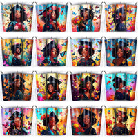Load image into Gallery viewer, 45 Black Girl Graduate Tumbler Wrap Designs Bundle JPG
