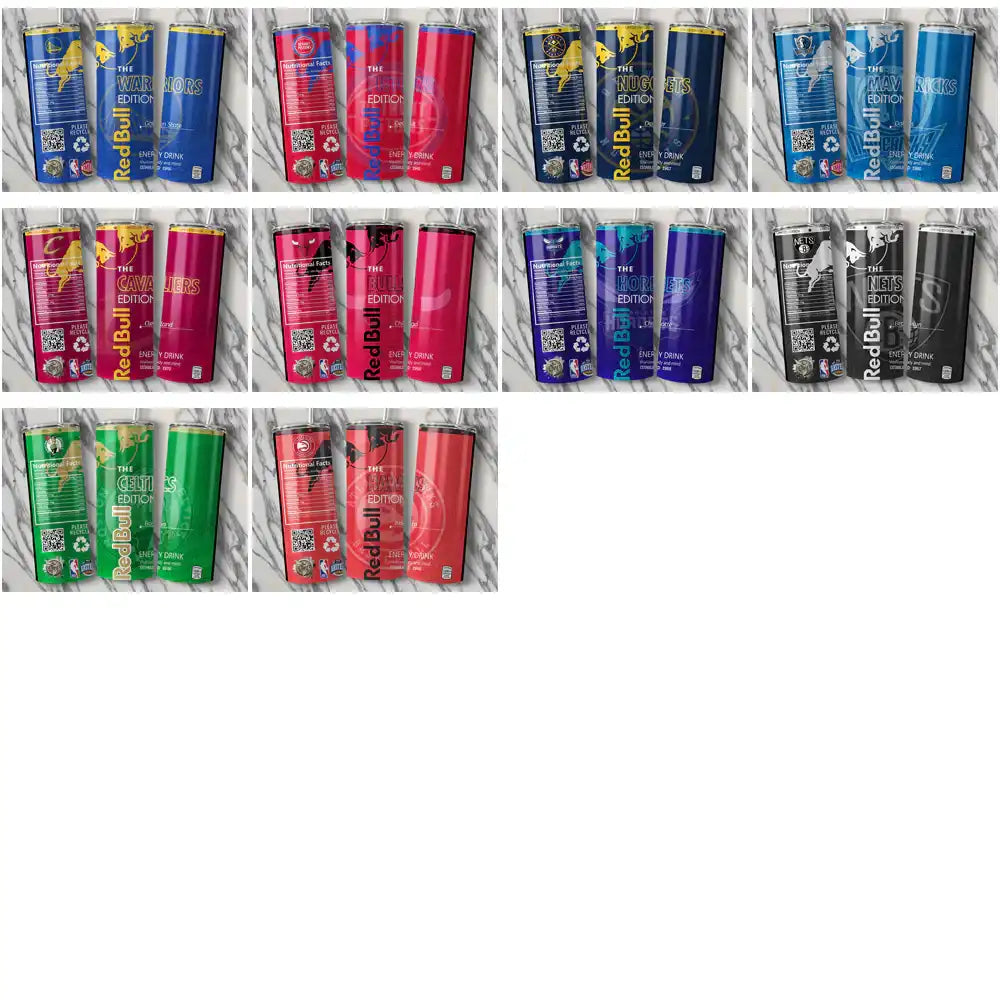 30 Basketball Teams Red Bull Tumbler Wrap Bundle JPG
