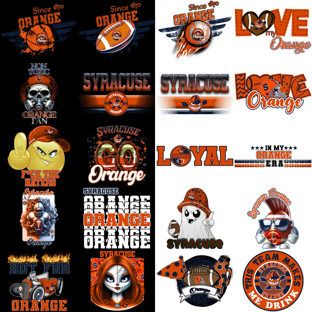 77 Syracuse Orange Designs Bundle PNG