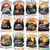 Load image into Gallery viewer, 15 Mountain Van Life Camp Designs Bundle PNG
