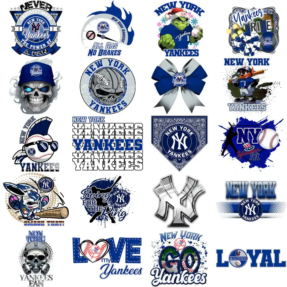 58 New York Yankees Baseball Designs Bundle PNG
