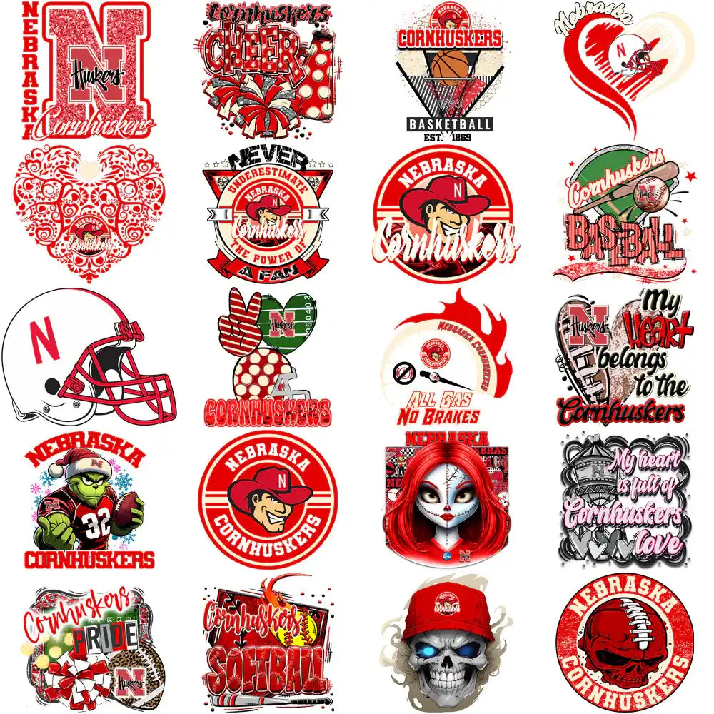 72 Nebraska Cornhuskers Designs Bundle PNG