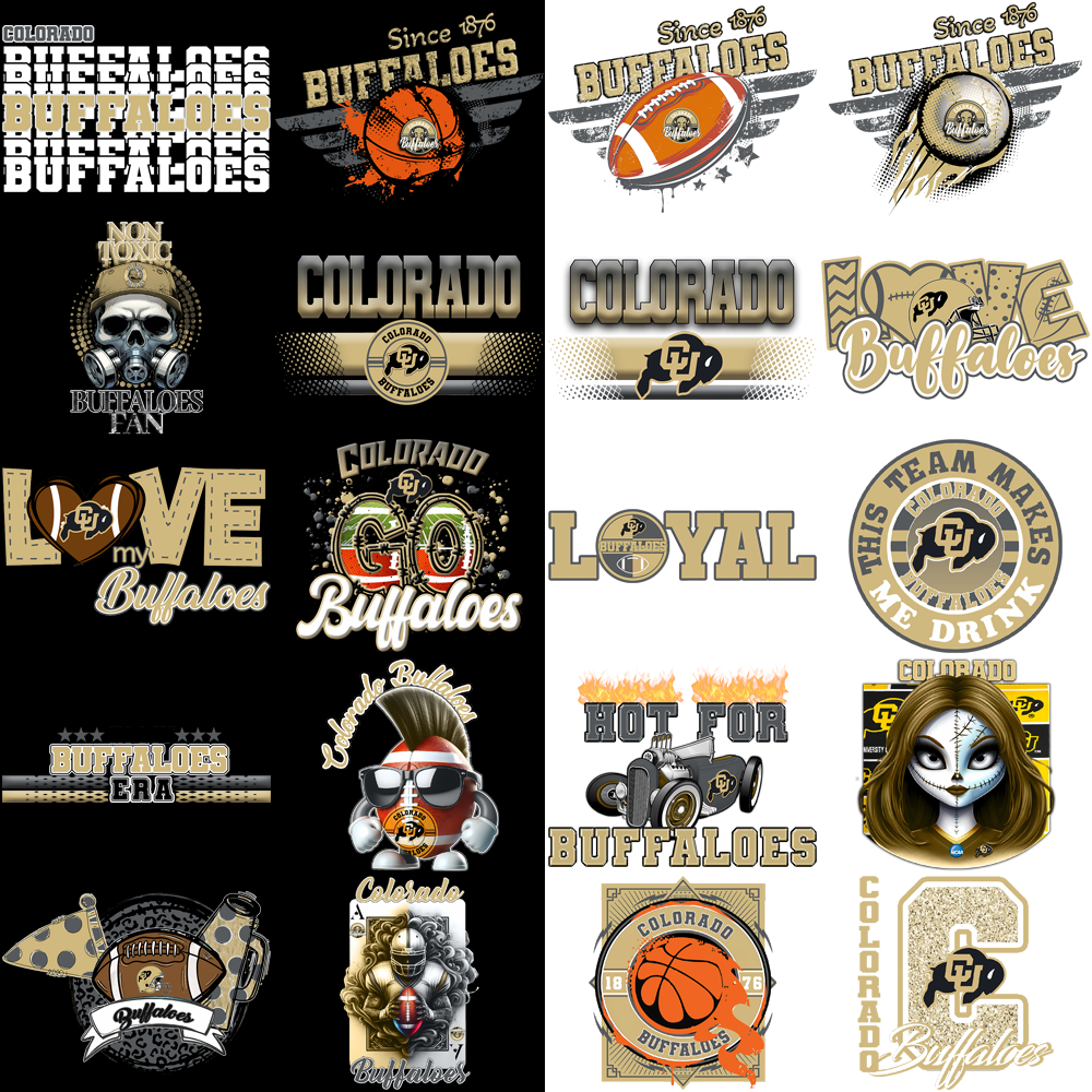 76 Colorado Buffaloes Designs Bundle PNG