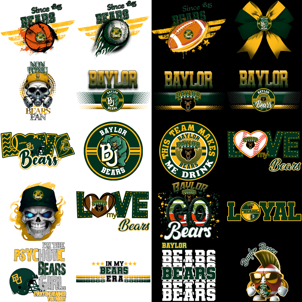 78 Baylor Bears Designs Bundle PNG