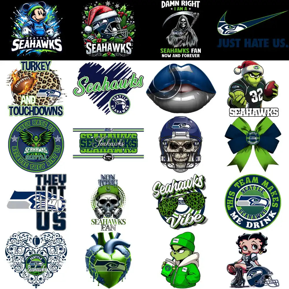 48 Seattle Seahawks V1 Football Designs Bundle PNG