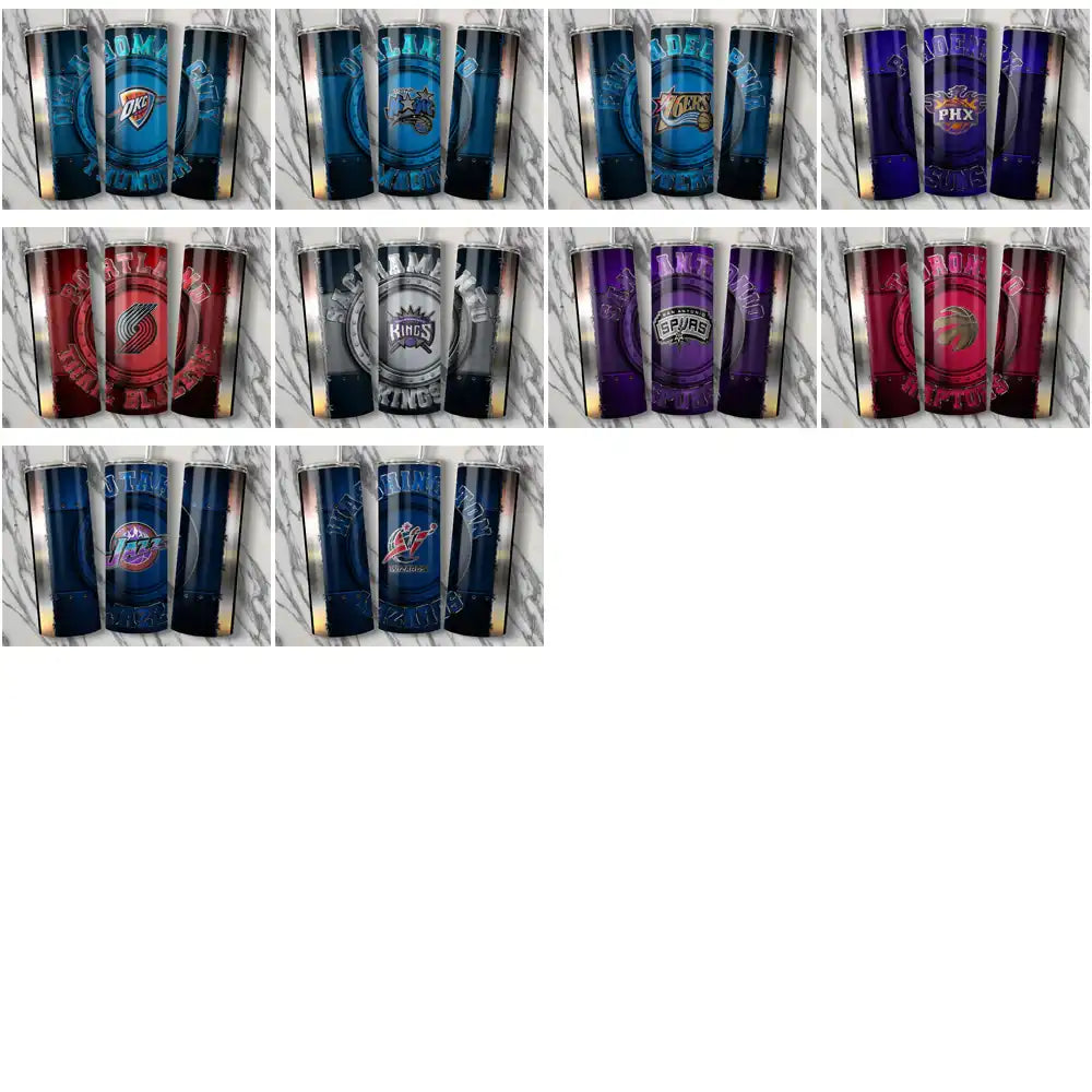 30 Basketball Teams Metal Tumbler Wrap Bundle JPG