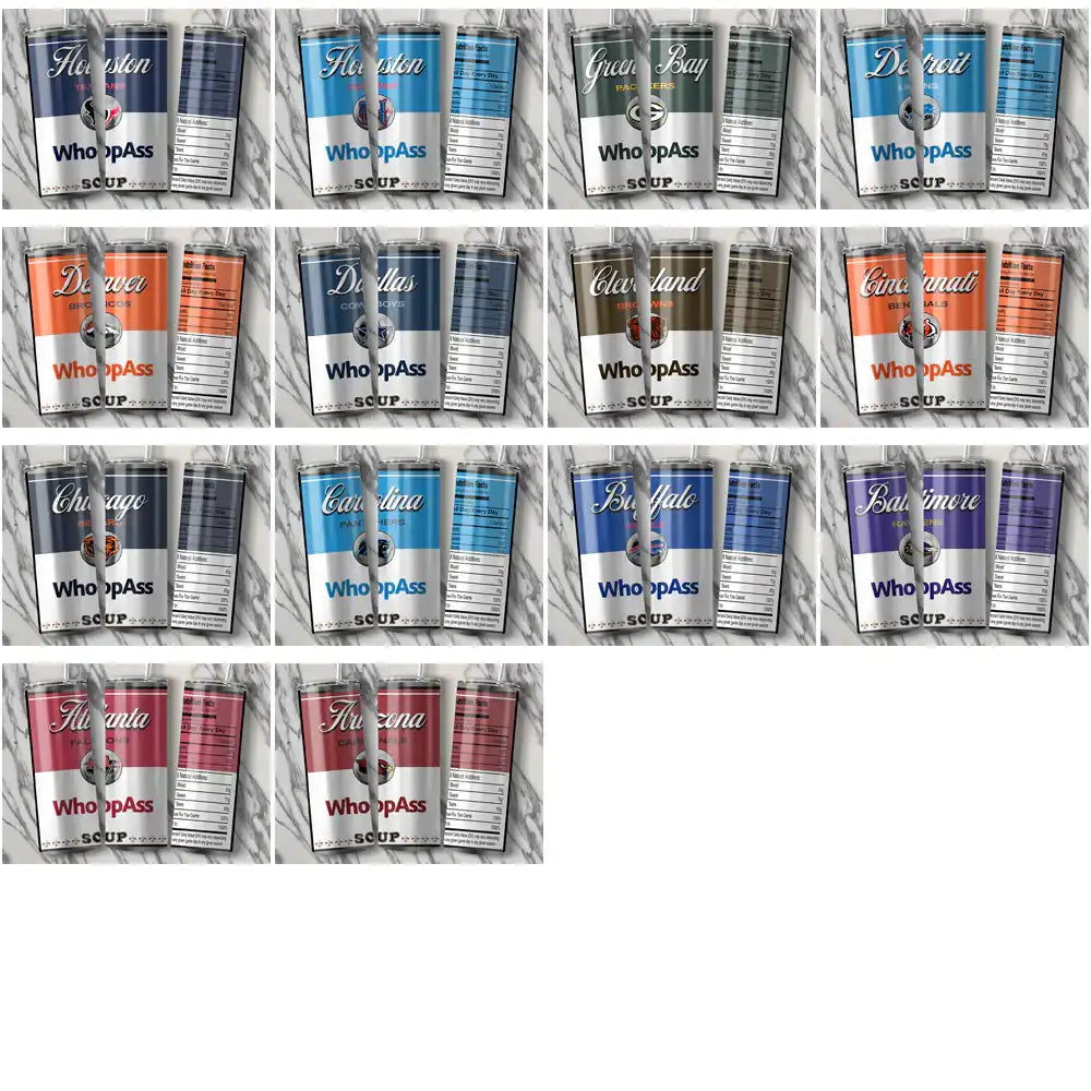 34 Football Teams Soup Can Tumbler Wrap Bundle JPG