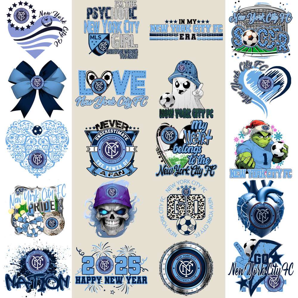 21 New York City FC Soccer Designs Bundle PNG