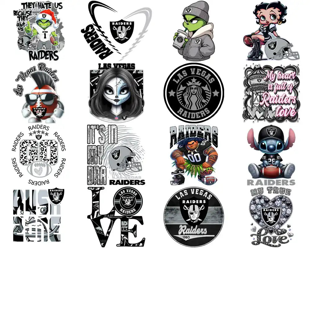 54 Las Vegas Raiders V1 Football Designs Bundle PNG