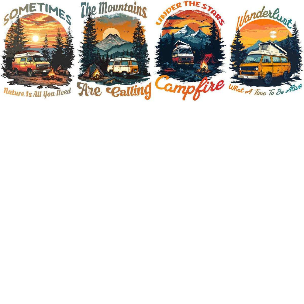 15 Mountain Van Life Camp Designs Bundle PNG
