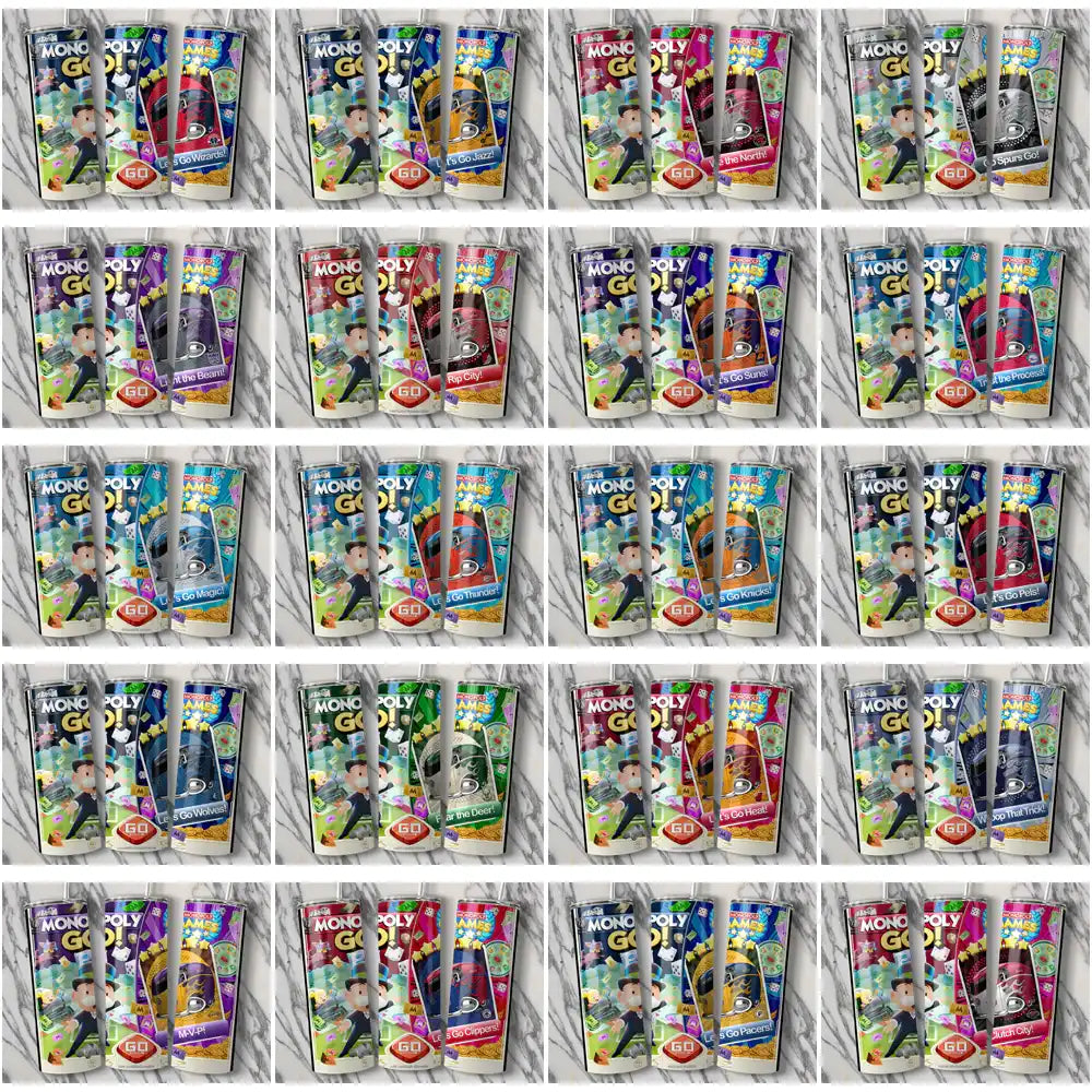 30 Basketball Teams Monopoly Go! Tumbler Wrap Bundle JPG