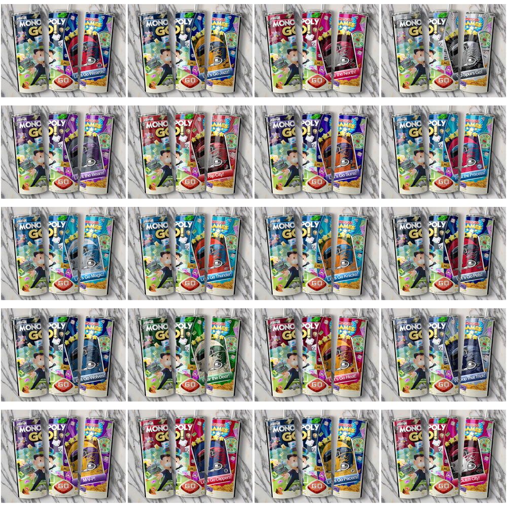 30 Basketball Teams Monopoly Go! Tumbler Wrap Bundle JPG